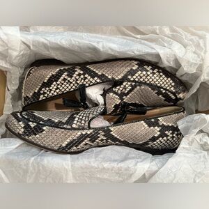 J Crew snake print loafers